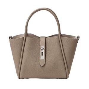 Taupe Leather Handbag